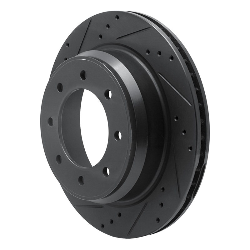 Nissan NV1500 Brake Rotor (1) - Rear Left - R1 Concepts - Drilled & Slotted - Black - `12-`21